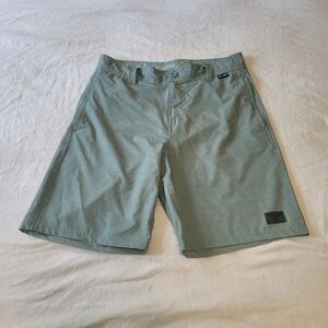 Maui And Sons Mens Sz 30 Casual Hybrid Shorts Light Seafoam Blue Fishing Ocean